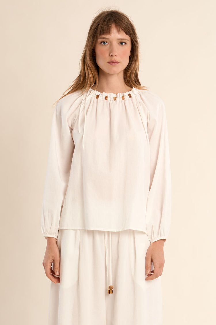 Molly Bracken Woven Blouse | White