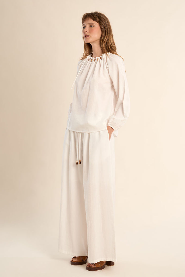Molly Bracken Woven Blouse | White