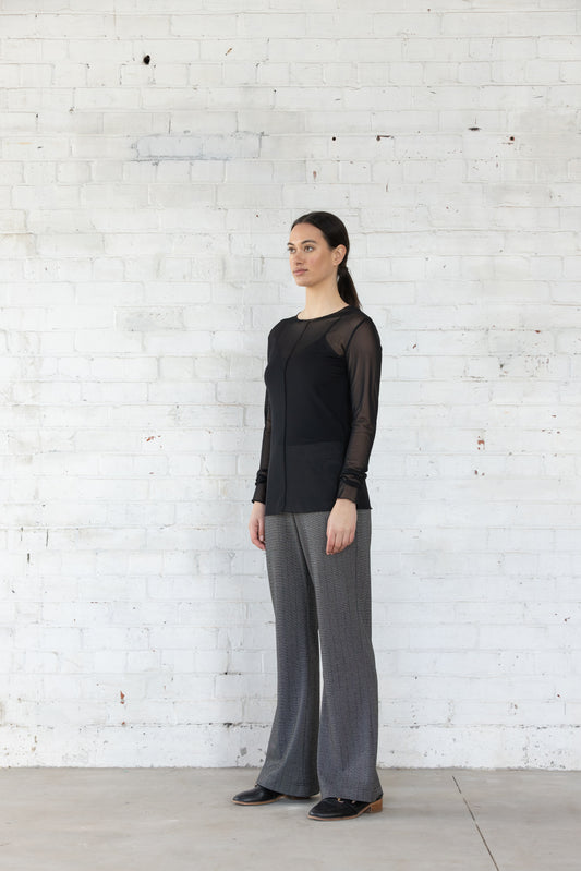 Dressed Black Lattice Mesh Top