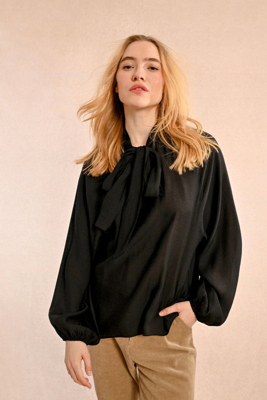 Molly Bracken Black Woven Blouse