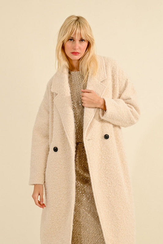 Lili Sidonio White Woven Coat