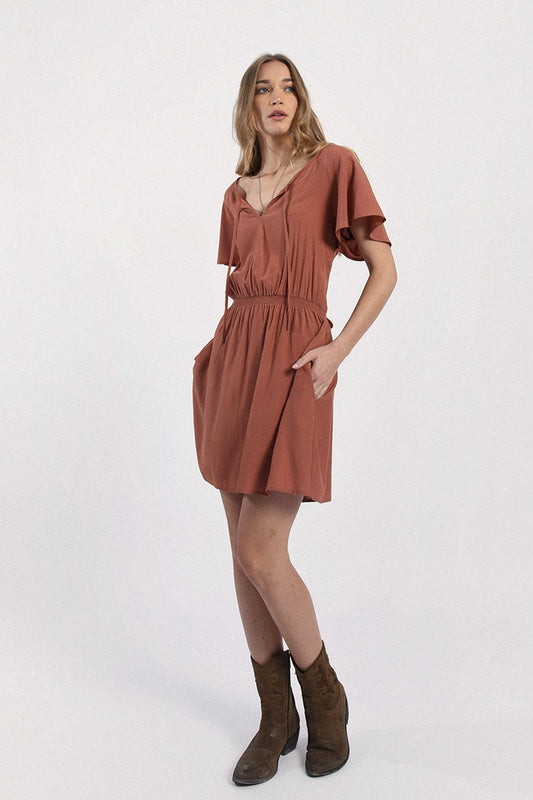 Molly Bracken Fit and Flare Caramel Dress