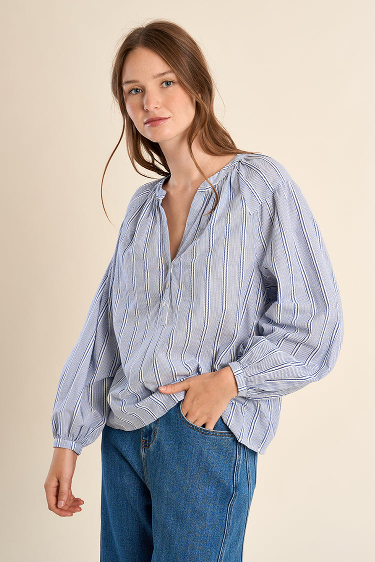 Molly Bracken Woven Blouse | Blue