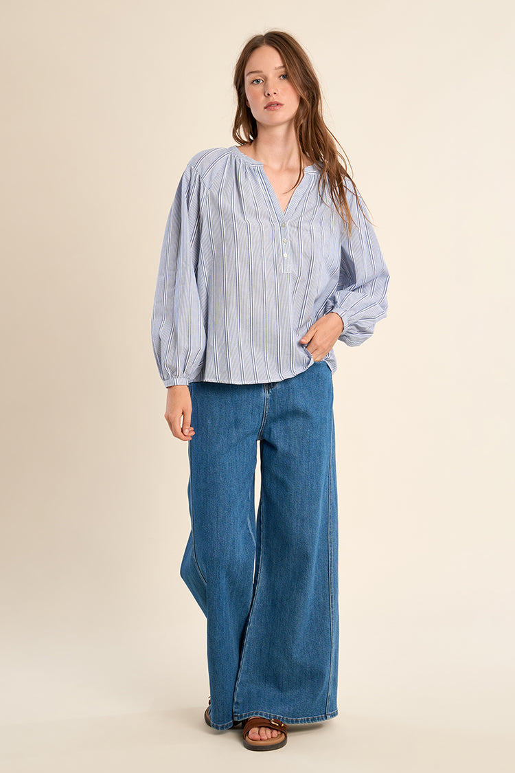Molly Bracken Woven Blouse | Blue