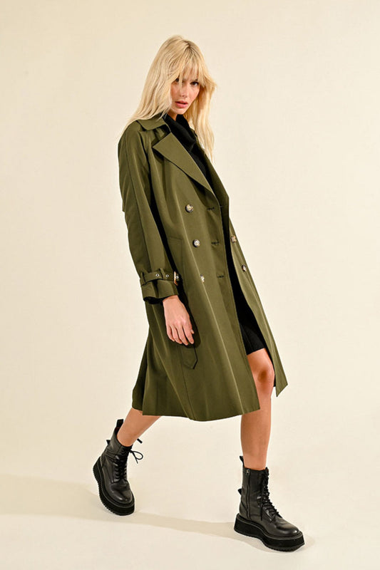 Lili Sidonio Khaki Woven Trench