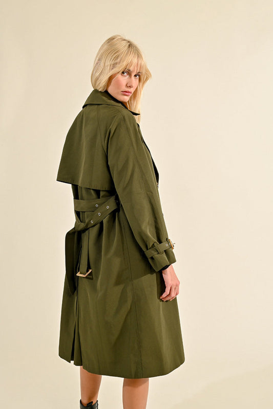 Lili Sidonio Khaki Woven Trench