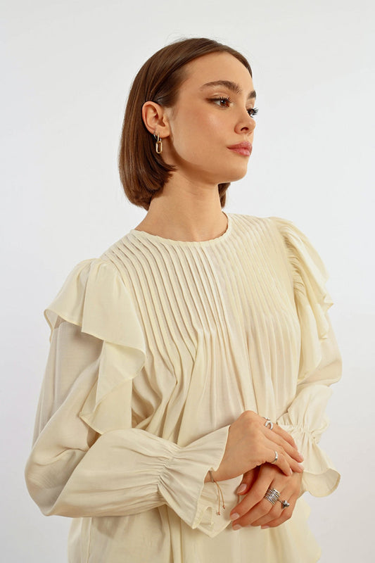 Lili Sidonio White Woven Blouse