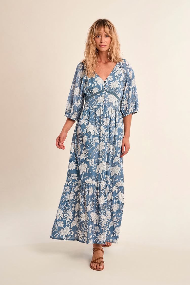 Molly Bracken Woven Dress | Blue Diviya Print