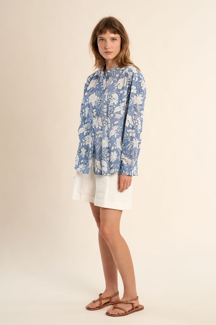 Molly Bracken Woven Shirt | Blue Diviya Print