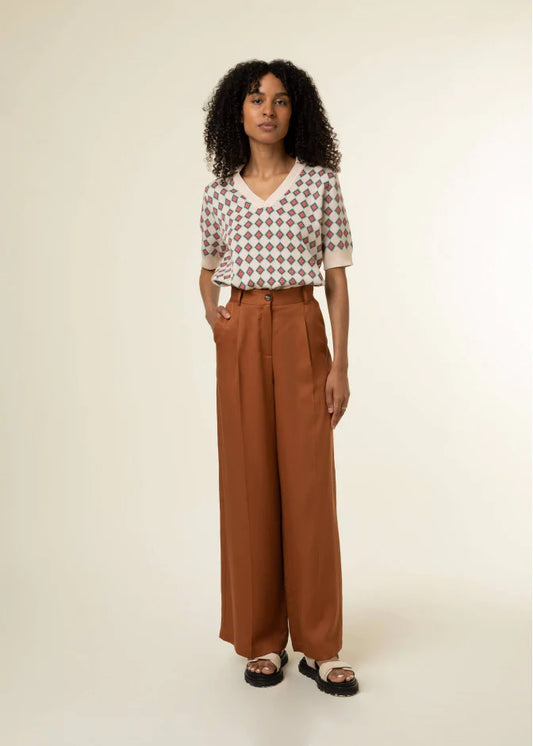 FRNCH Philo Wide Trousers- Ocre