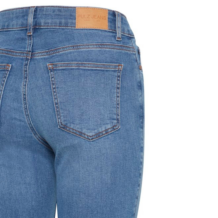 Pulz Emma Jeans HWST leg | Med Blue L32