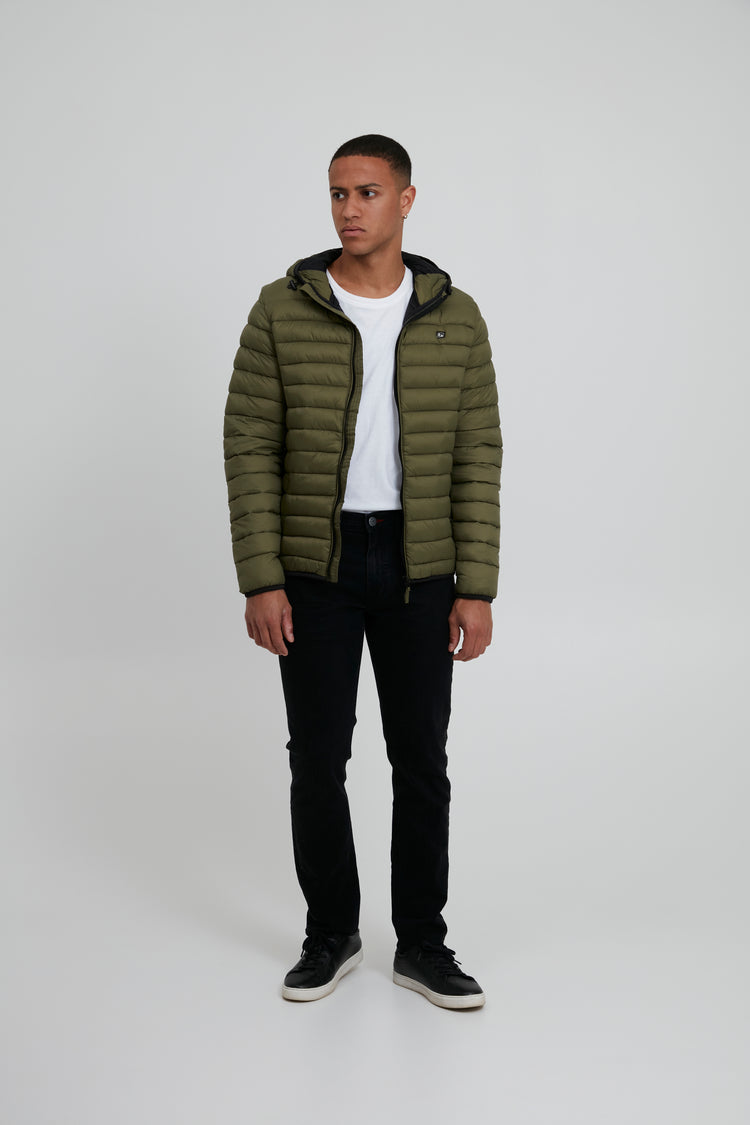 Blend Hooded Puffer Jacket - Winter Moss