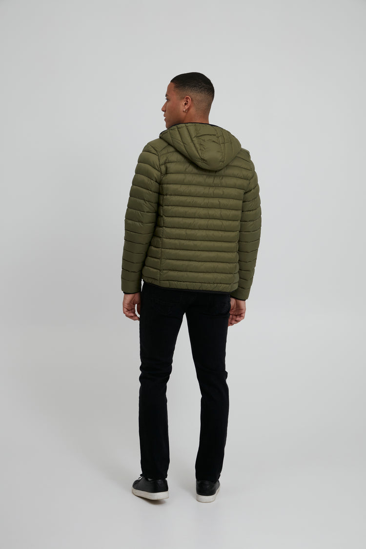 Blend Hooded Puffer Jacket - Winter Moss