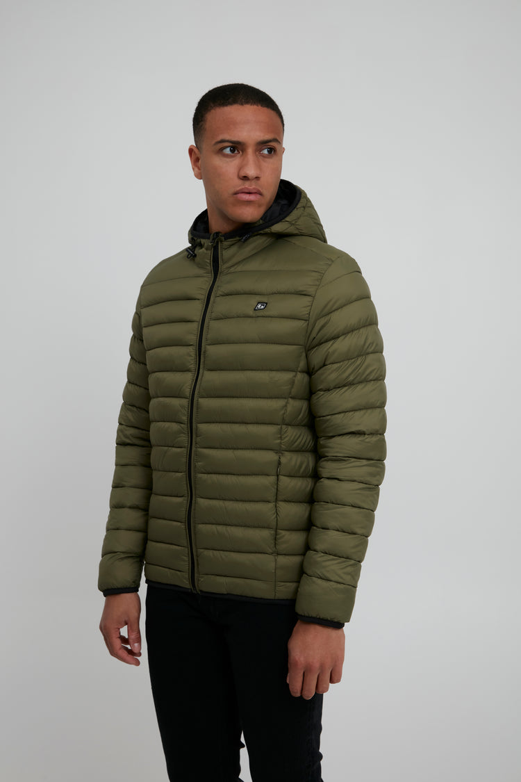 Blend Hooded Puffer Jacket - Winter Moss