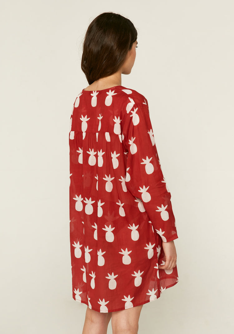 Compania Fantastica Pineapple Print Beach Dress