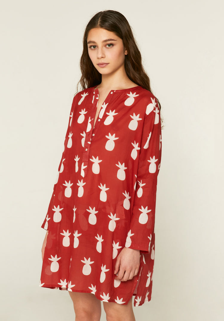 Compania Fantastica Pineapple Print Beach Dress