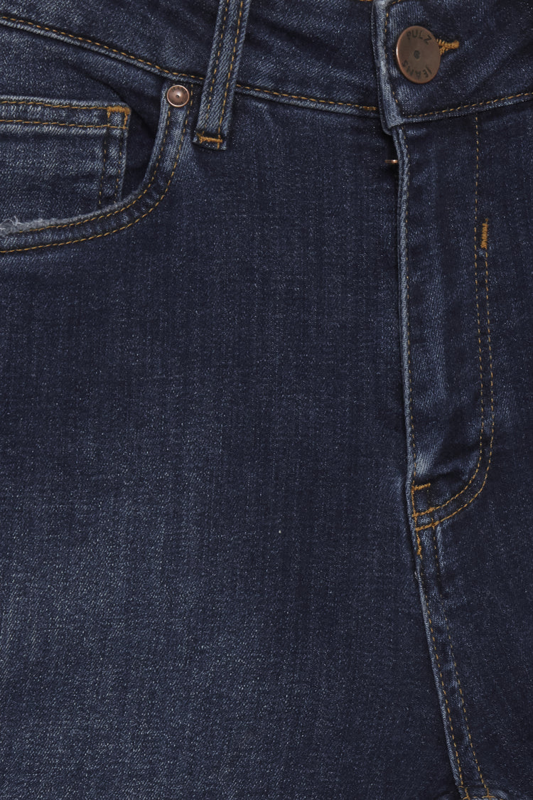 Pulz Emma Jeans Highwaist Super Skinny - Dark Blue Denim