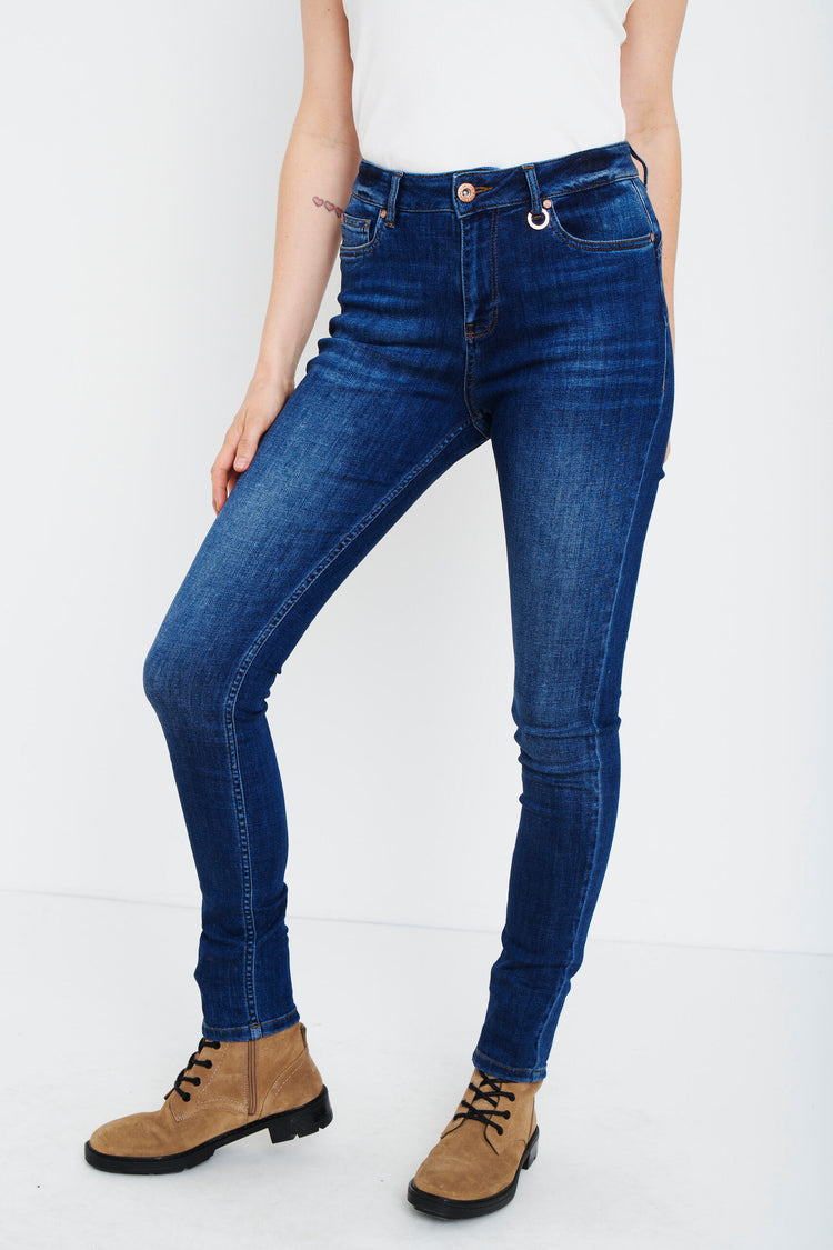 Pulz Liva Jeans Ultrahigh Waist Skinny - Medium Denim 30inch Leg