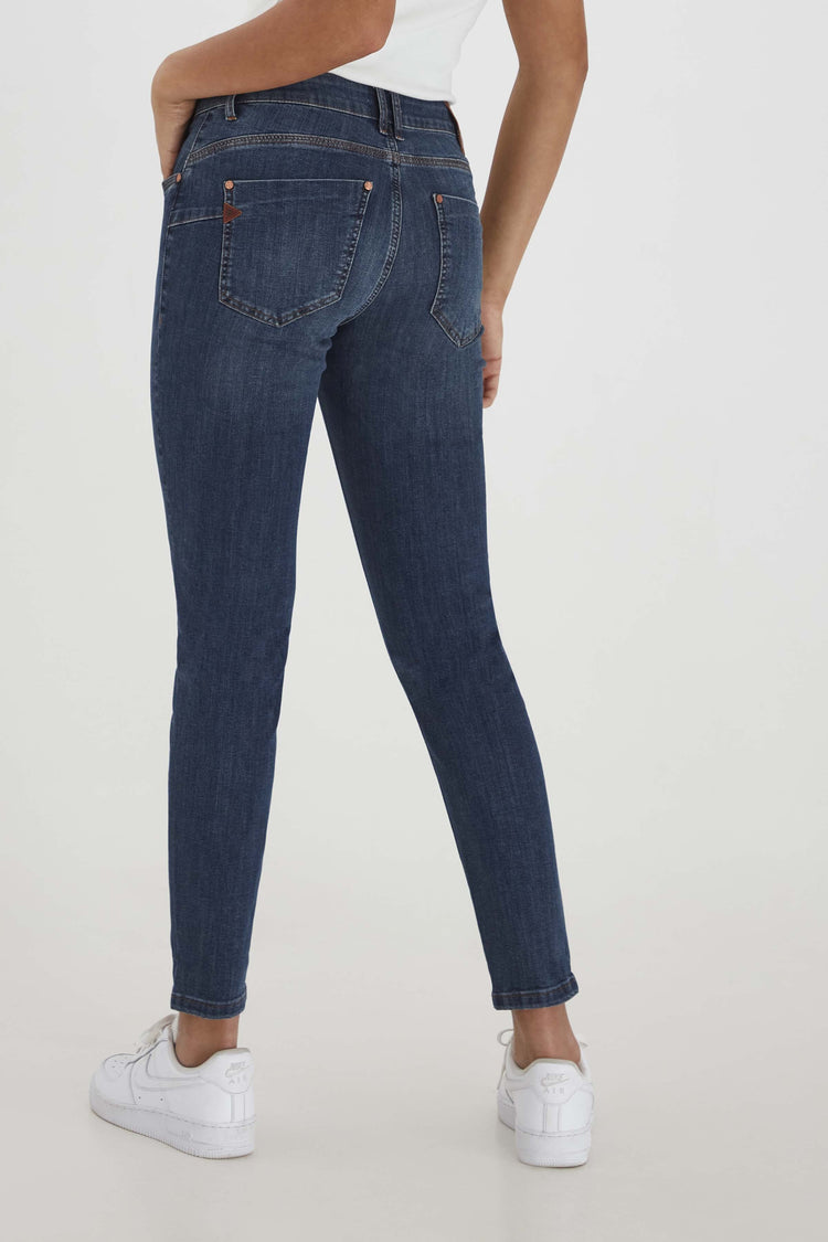 Pulz Anna Jeans Midwaist Skinny Leg - Dark Denim