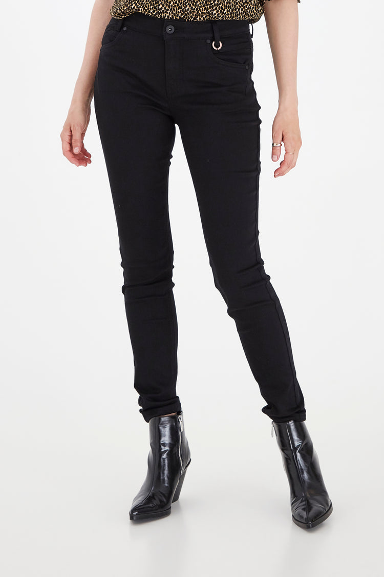 Pulz Emma Jeans Highwaist Skinny Leg - Black Denim 30inch Leg