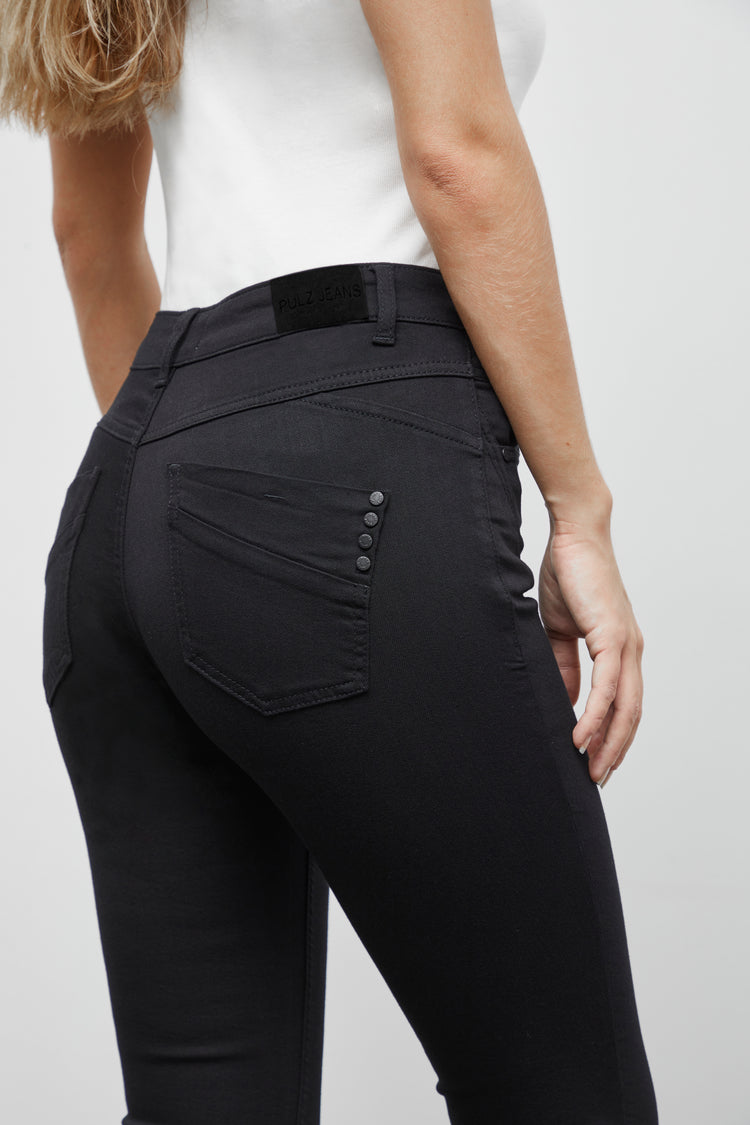 Pulz Emma Jeans Highwaist Skinny Leg - Black Denim 30inch Leg