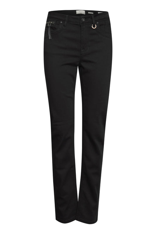 Pulz Emma Jeans Highwaist Straight Leg - Stay Black Denim 30 & 32inch Leg
