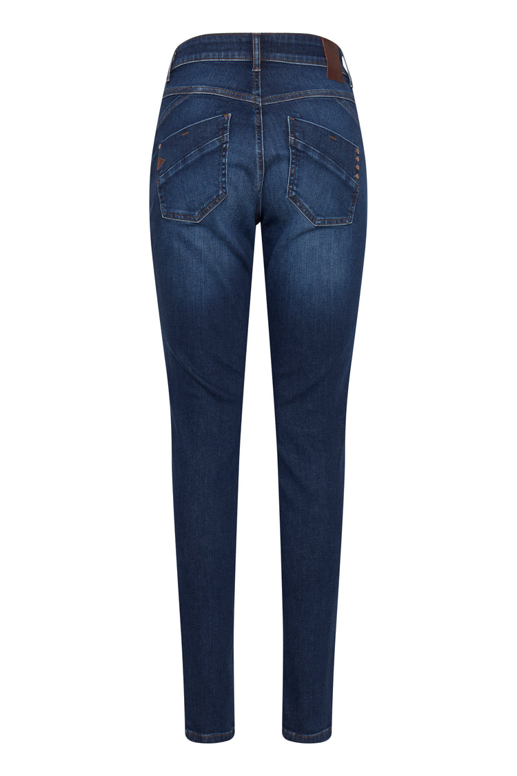 Pulz Emma Jeans Highwaist Skinny Leg - Dark Denim 30 inch Leg