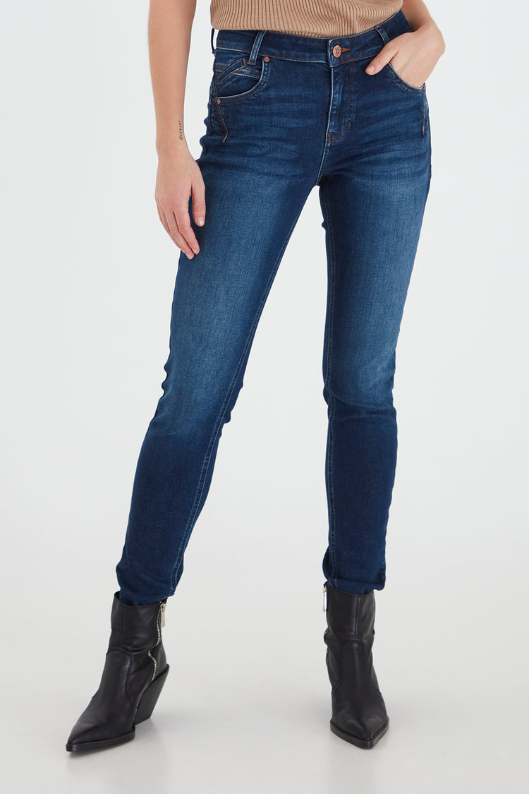 Pulz Emma Jeans Highwaist Skinny Leg - Dark Denim 32inch Leg