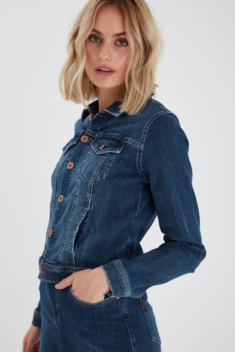 Pulz Sira Denim Jacket Classic Fit Cropped Length