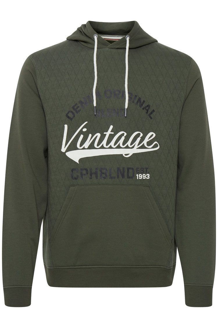 Blend Men's Khaki Vintage Hooded Sweatshirt